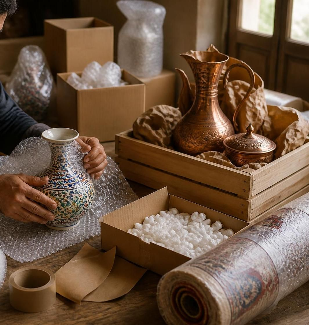 بستهبندی و جابهجایی صنایع دستی ظریف بدون آسیب