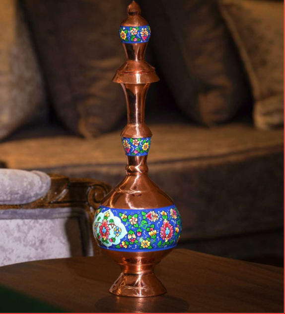تنگ مسی میناکاری پایه‌دار