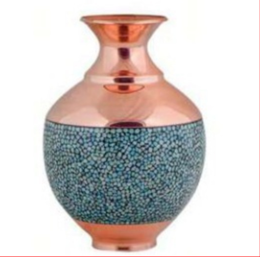 گلدان مسی فیروزه‌کوب - تصویر 1