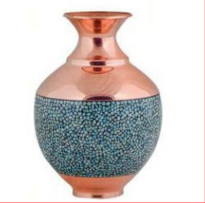 گلدان مسی فیروزه‌کوب